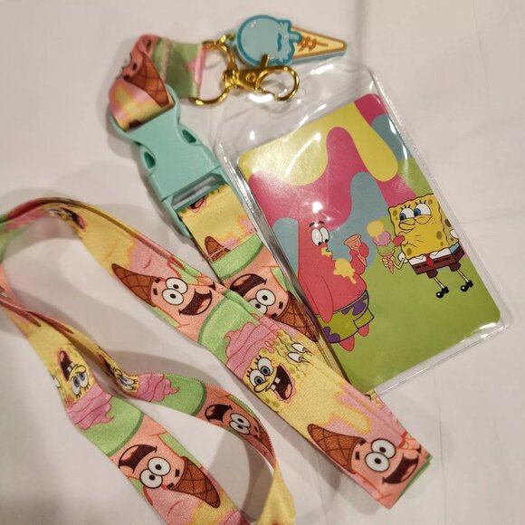 Loungefly Nickelodeon Spongebob Square Pants Patrick Ice Cream Lanyard ID Holder - Picture 9 of 10